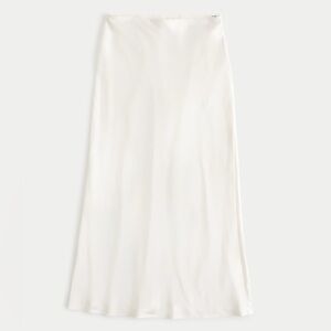 Hollister Satin Midi Skirt in Cream - Size Small NWOT